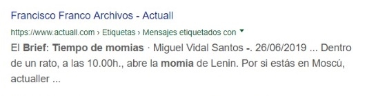 Google considera a Miguel Vidal autor del Brief de Actuall.