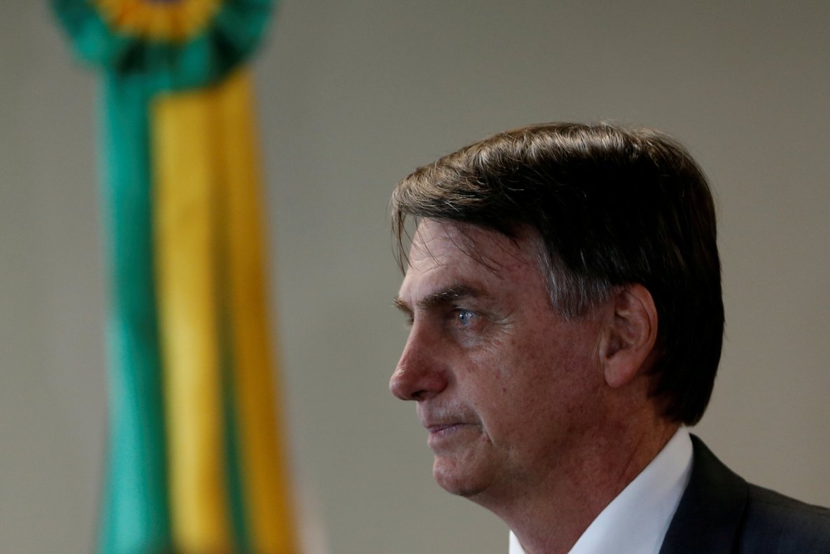 El presidente electo Jair Bolsonaro en un encuentro del Tribunal Superior del Trabajo en Brasilia