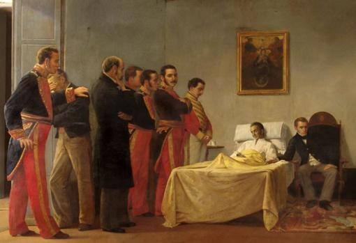Muerte de Simón Bolívar, por Antonio Herrera Toro.